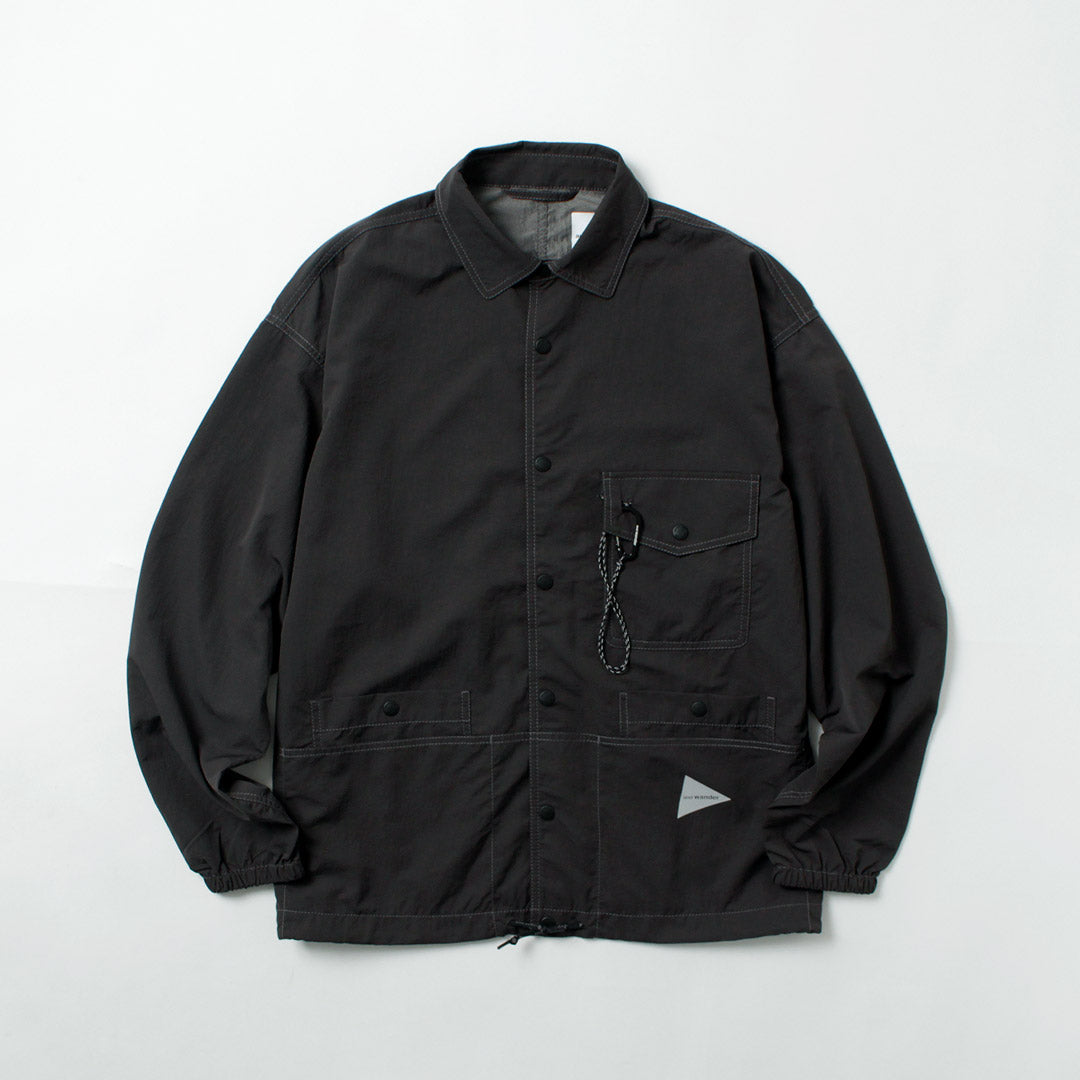 AND WANDER（アンドワンダー） クリンクル ナイロン シャツジャケット