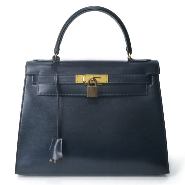 HERMES 78sケリー28 外縫い ボックスカーフ（濃紺） – Vintage Shop Rococo