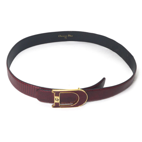 OLD Dior Dバックル リザードレザーベルト（ボルドー） – Vintage Shop
