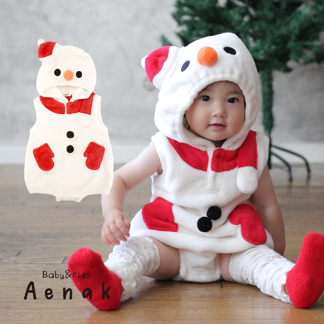 雪だるまロンパース ボア | 袴ロンパース正規店 ベビー服、子供用品の