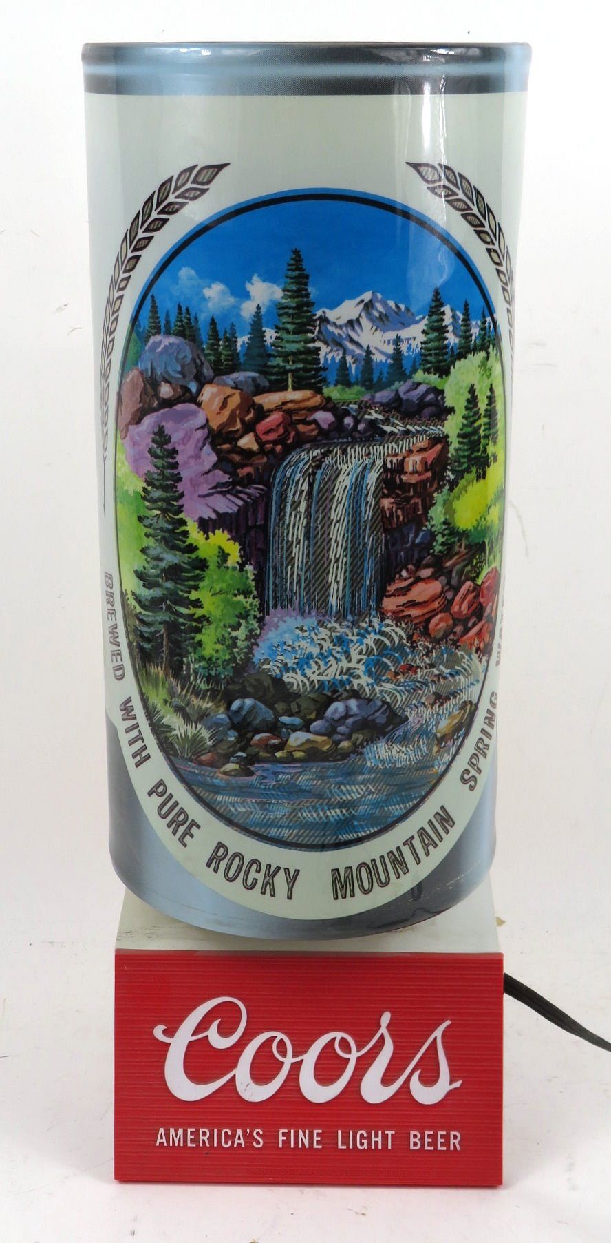 1958 Coors Beer Waterfall Heat Lamp Spinner Sign Golden, Colorado