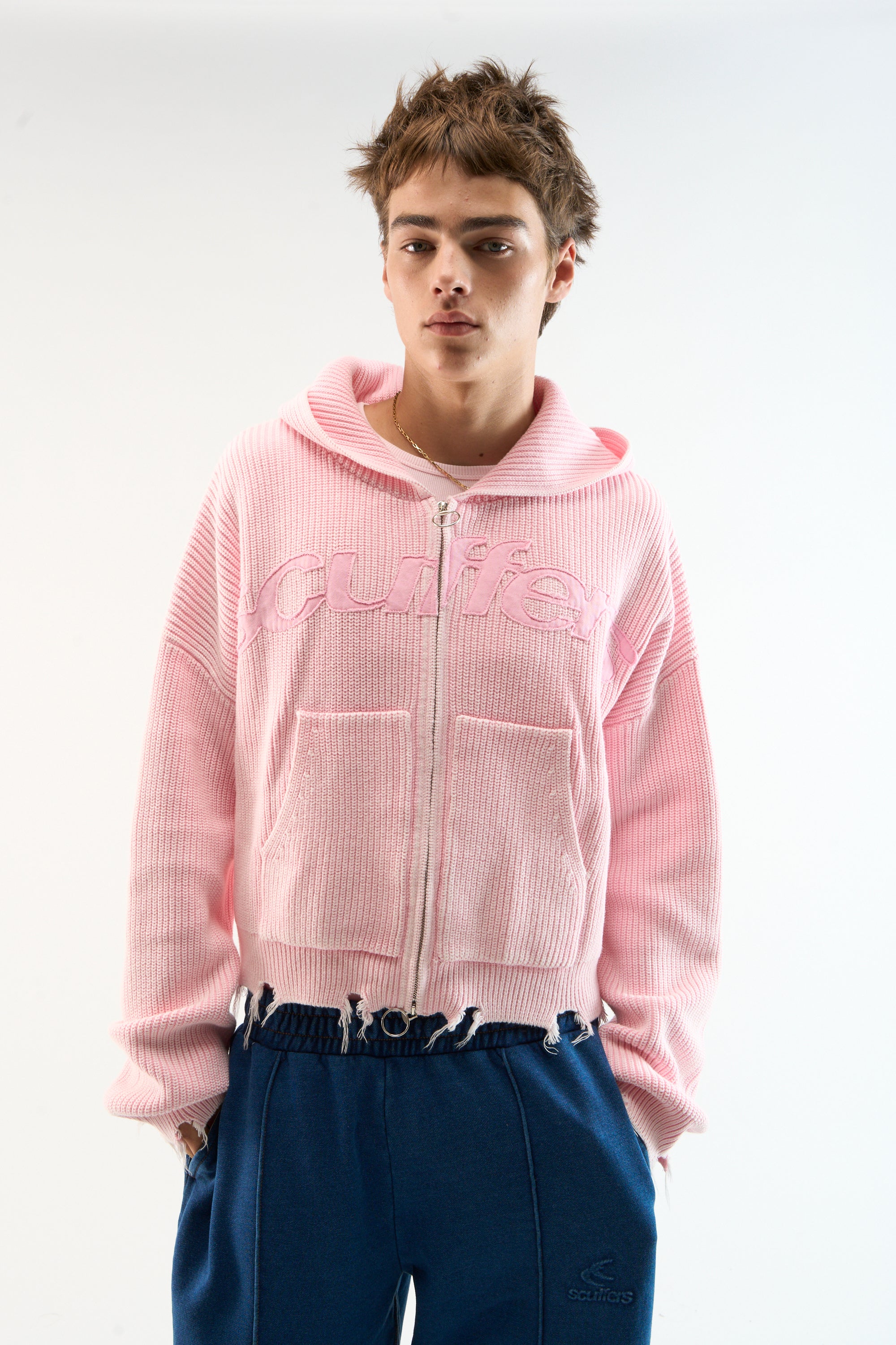 New Light Pink Buzz Knit Zipper – Scuffers
