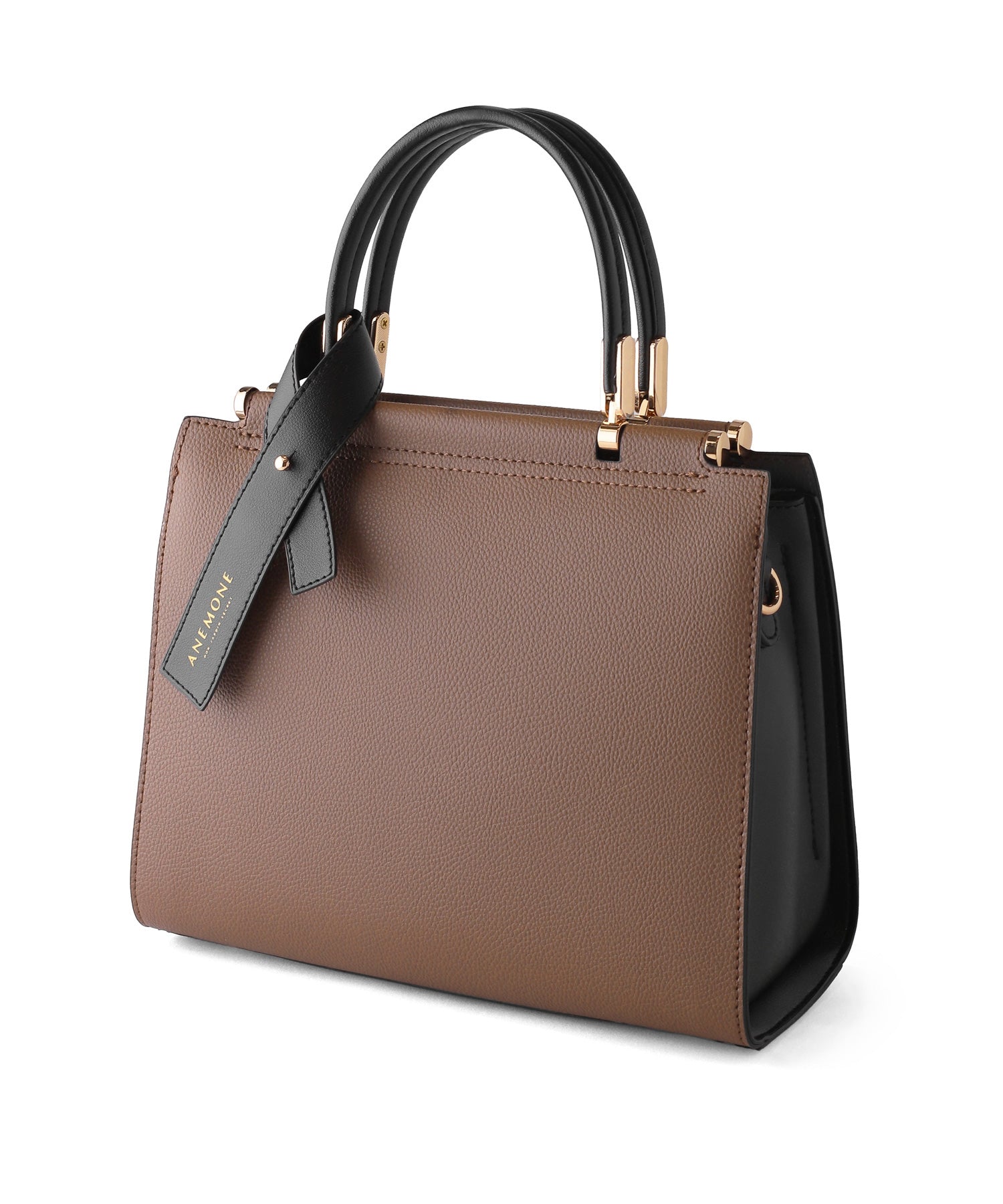 ANEMONE】バイカラーの​スクエア2WAYバッグ｜アネモネ・シエナロゼ