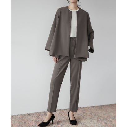 フロリア Flolia 洗える スーツ セットアップ パンツスーツ ノーカラー