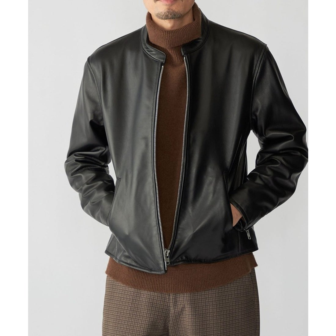 シップス SHIPS SHIPS: ラムレザー シングル ライダース ジャケット