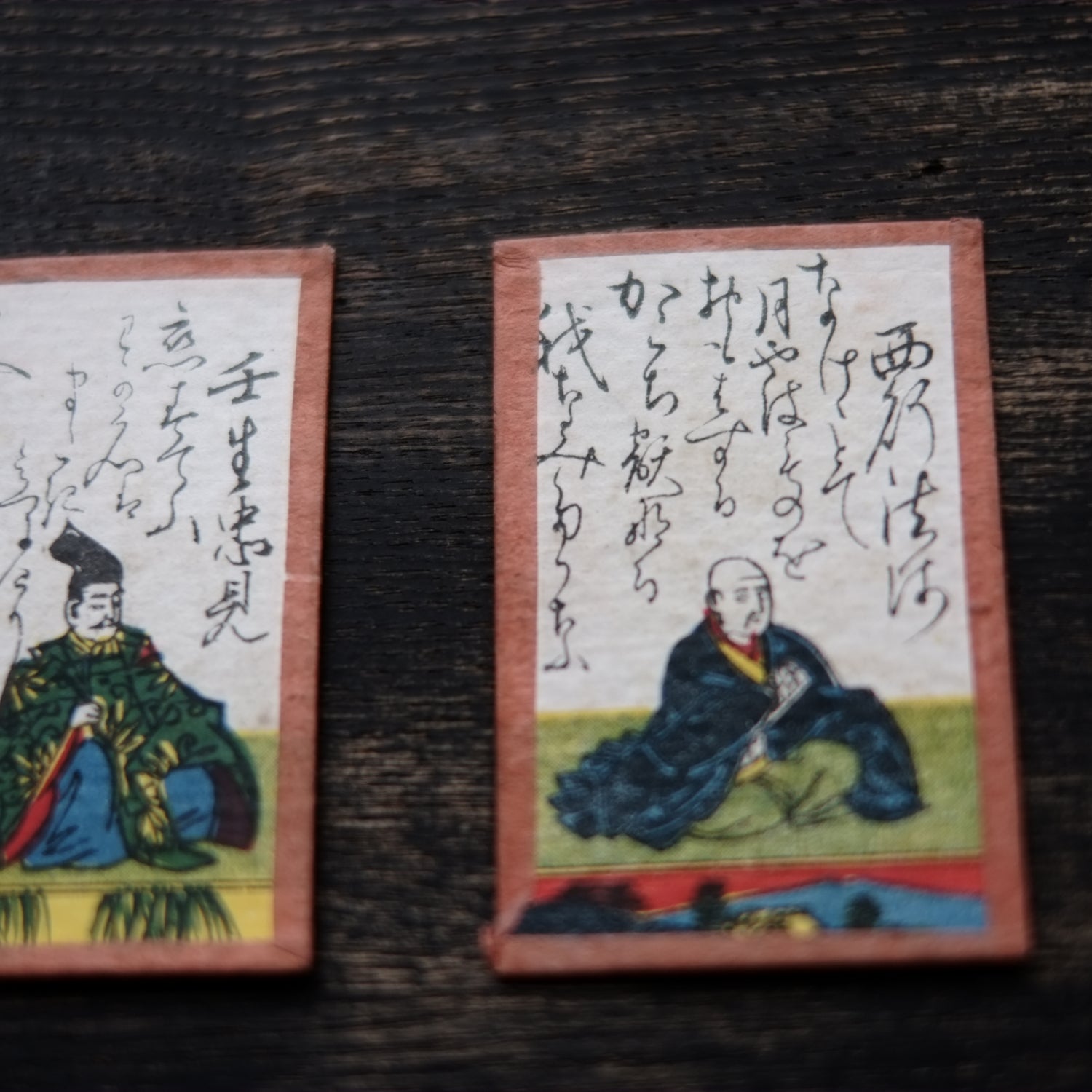 百人一首 彩色 時代歌留多 木箱付 (明治-大正時代) – 逢季荘