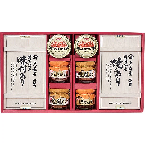 大森屋 海苔・カニ缶・ほぐし瓶詰合せ 5500円 | 大進オンラインショップ