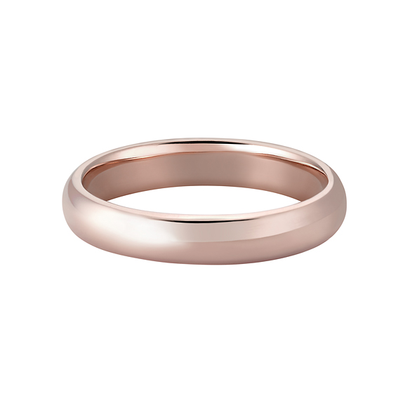 K18 カラーゴールドリング〕K18 リング ピンクゴールド (幅約3.5mm