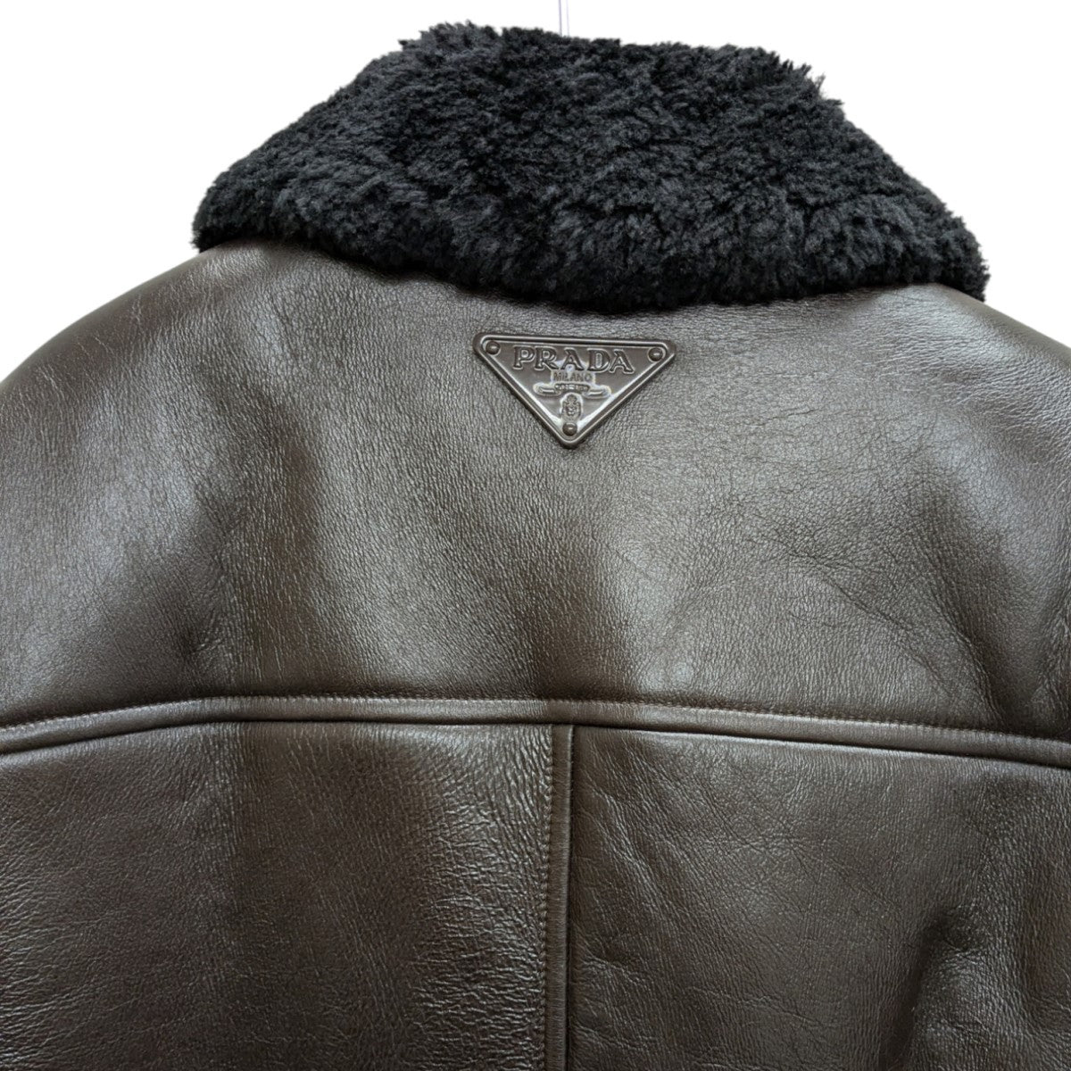 PRADA(プラダ) ムートンレザージャケット 58A126 ブラウン サイズ 40