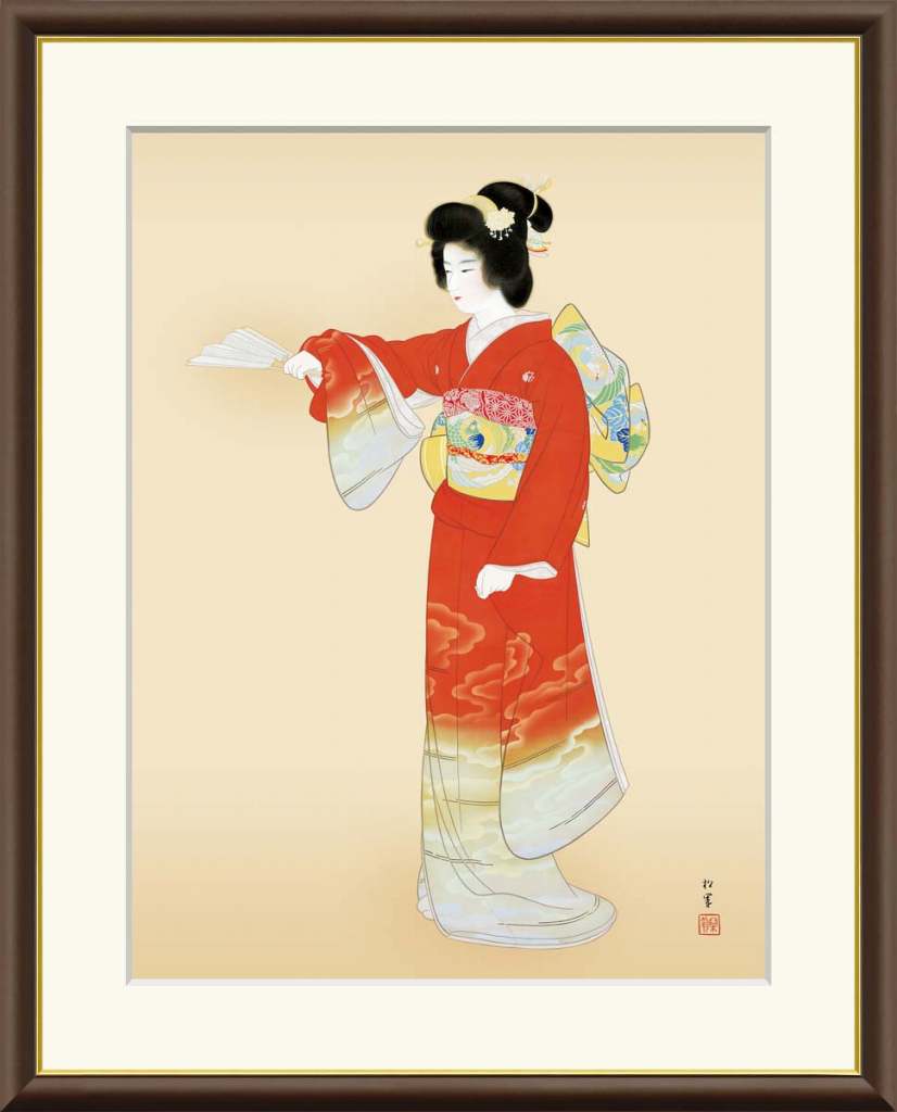 楽天市場】有名 画家 額入りアート 上村松園 「序の舞」 J2-021 F8