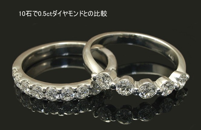 ダイヤモンド リング 0.5ct H＆C VSクラス G〜Dカラー エタニティ