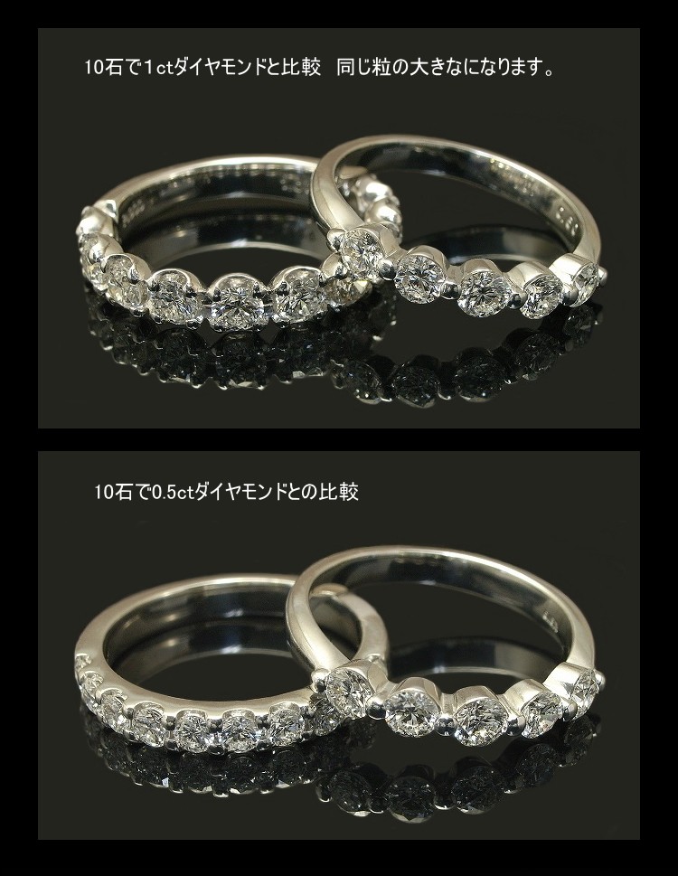 ダイヤモンド リング 0.5ct H＆C VSクラス G〜Dカラー エタニティ