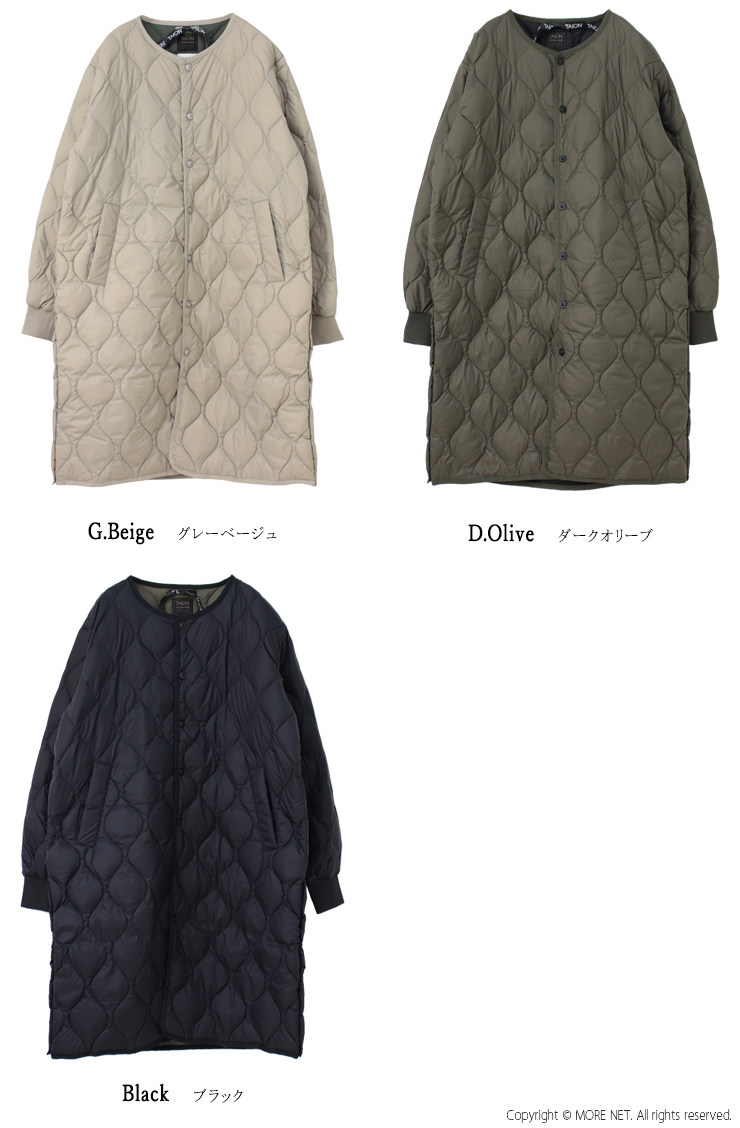 TAION（タイオン） ミリタリーオーバーサイズクルーネックダウンコート