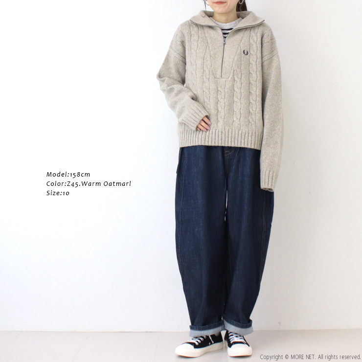 FRED PERRY（フレッドペリー） ハーフジップケーブルニットジャンパー