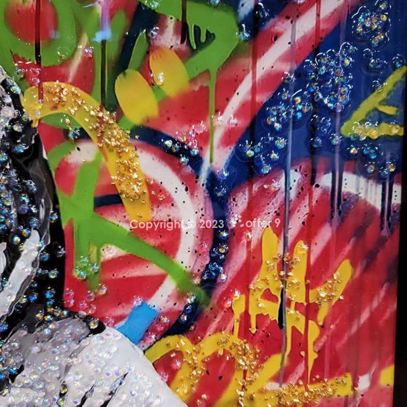 バンクシー アートパネル クリスタル 水晶絵 インテリアフレーム