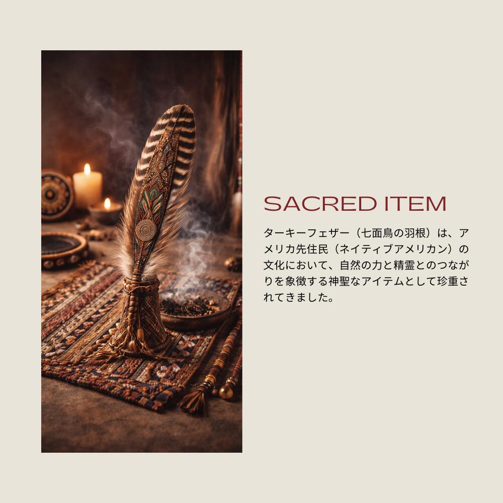 天然七面鳥の羽根 羽 [1本] 鳥の羽根 スマッジング パロサント