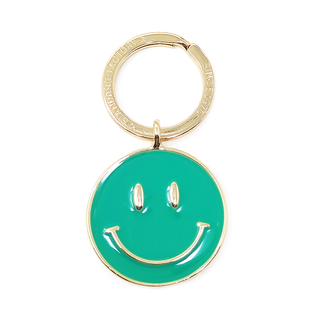 スマイル キーホルダー ニコちゃん メタル キーリング バッグチャーム