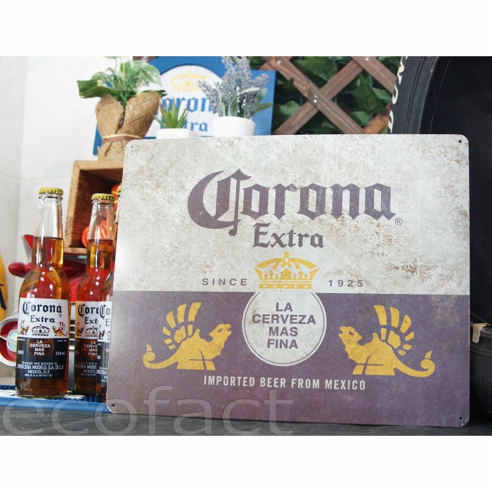 コロナビール エクストラ CORONA EXTRA 艶消しスクエア サインプレート