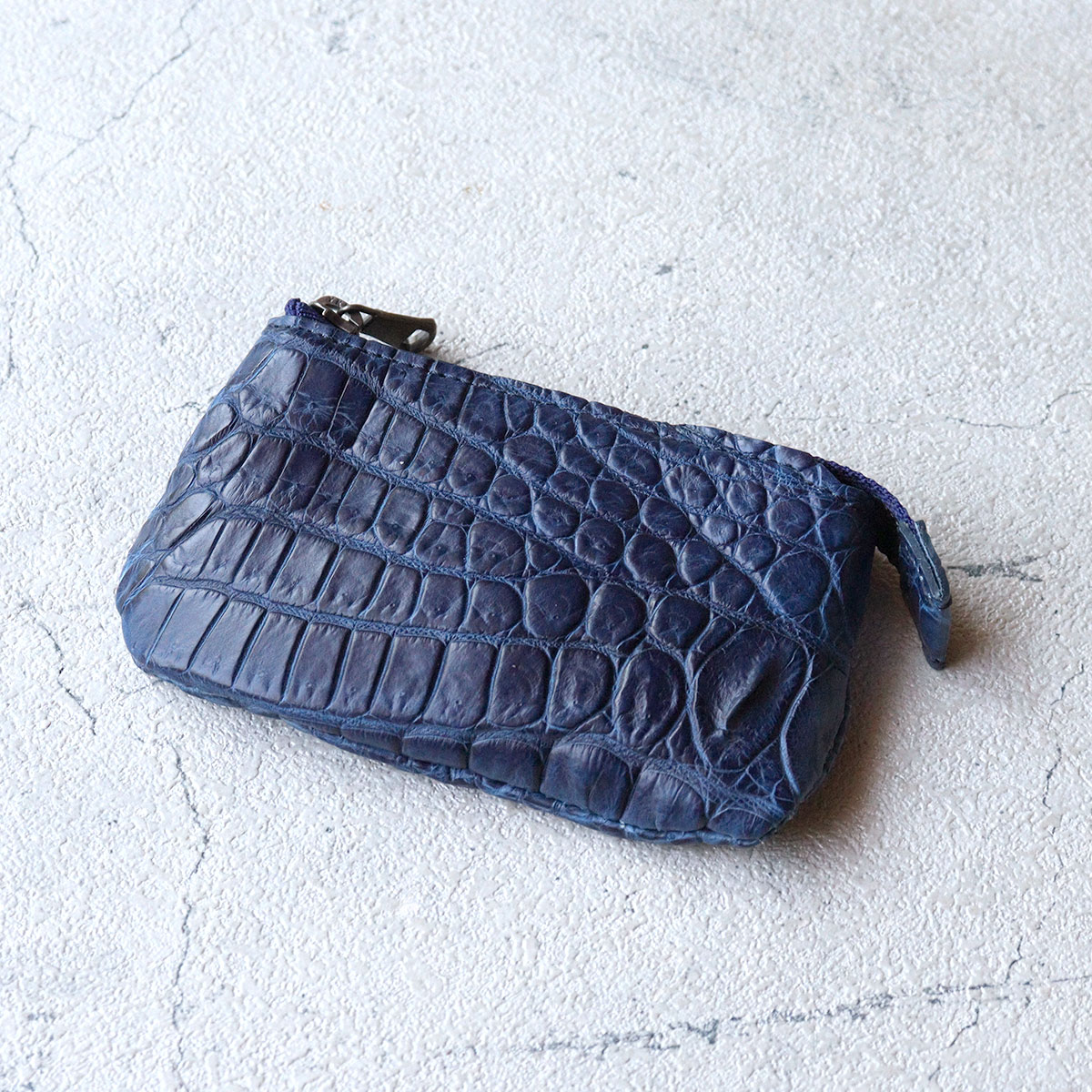 ナイルクロコ革 藍染め ワニ 希少 ZOO(ズー) マルチケース ミニ財布