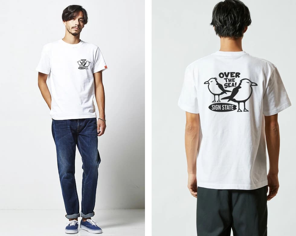 SIGN STATE（サインステイト） OVER THE SEA バックプリントTシャツ