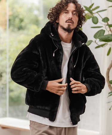 CAMBIO（カンビオ） 【】ファー×ナイロンリバーシブルブルゾン