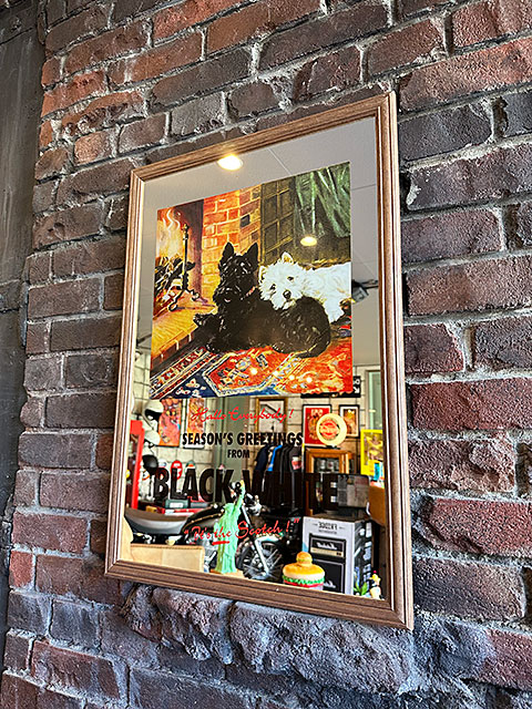 ビッグサイズ パブミラー （ブラック＆ホワイト） □ アメリカン雑貨