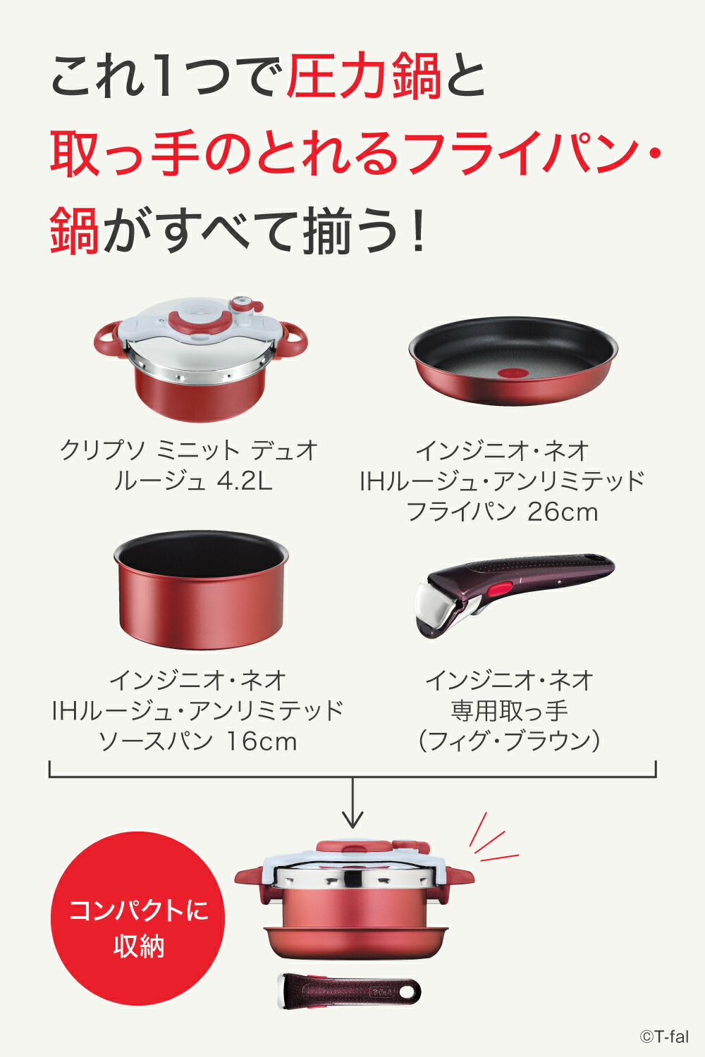 T-fal（ティファール） オール・イン・ワン セット P4704233 4点セット