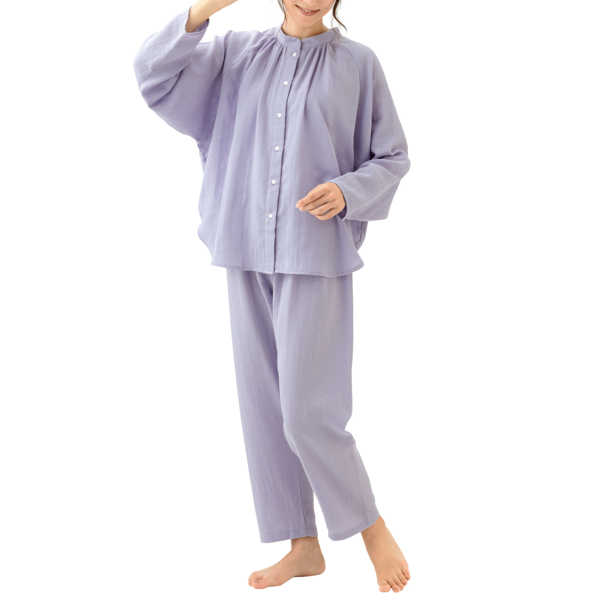 パジャマ ダブルガーゼ 綿100% ギフト 二重ガーゼ 前開きレディース
