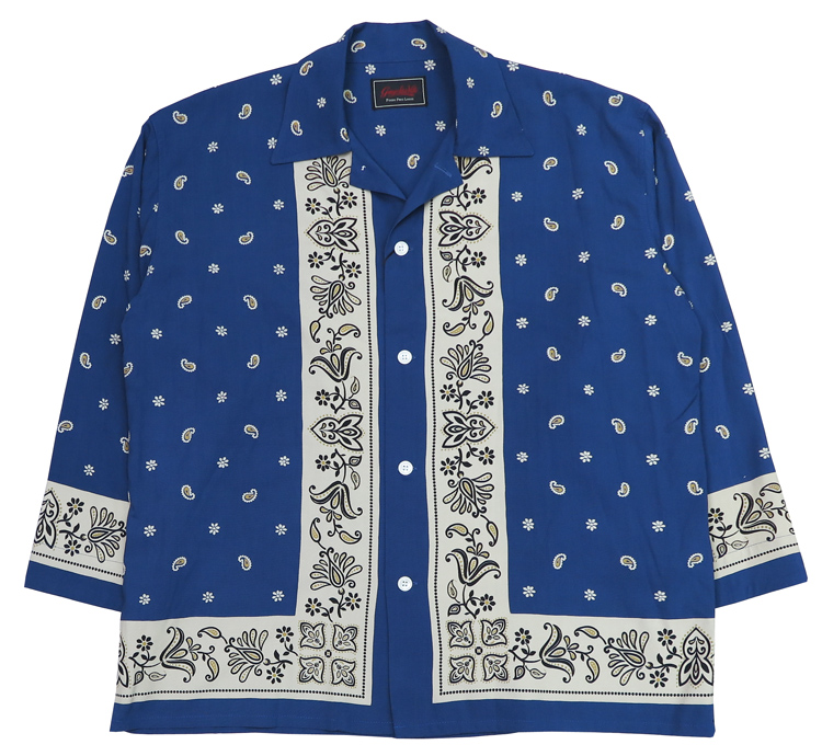 GANGSTERVILLE（ギャングスタービル） 長袖 レーヨン オープンカラー