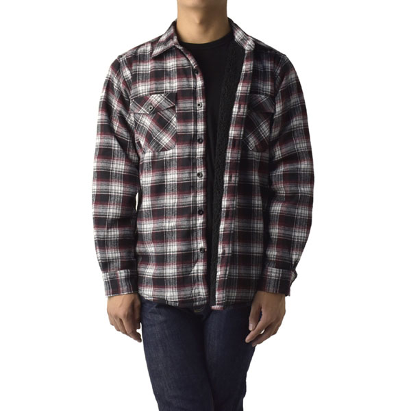 FLAG ON CREW メンズ ネル シャツジャケット チェックシャツ 裏ボア