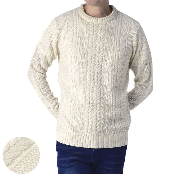 FLAG ON CREW 秋冬 セーター メンズ ニット フィッシャーマン ケーブル