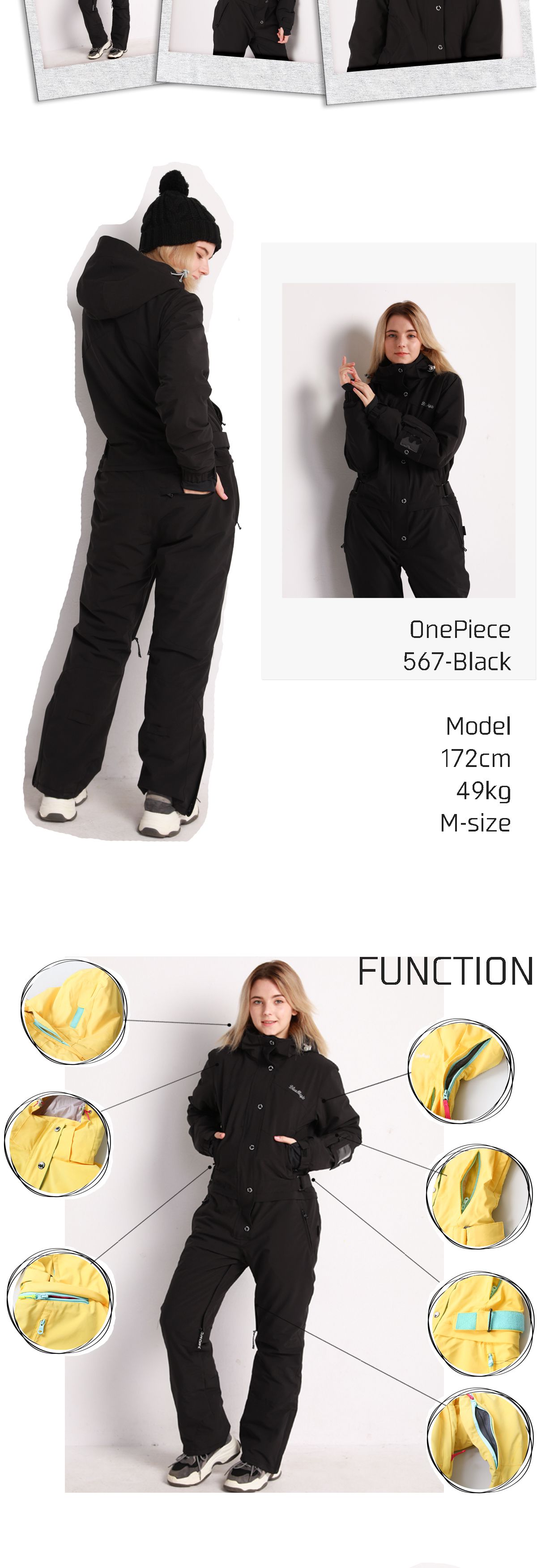 スノボウェア スキーウエア ワンピース レディース つなぎ : スノー