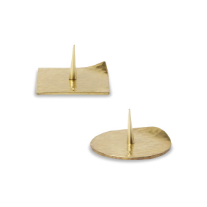 大與 真鍮の燭台 鎚板 角/丸 燭台 ろうそく立て ローソク立て