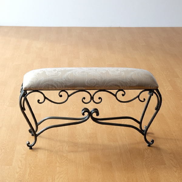 ベンチ 玄関 スツール 椅子 スリム コンパクト おしゃれ アイアン 布