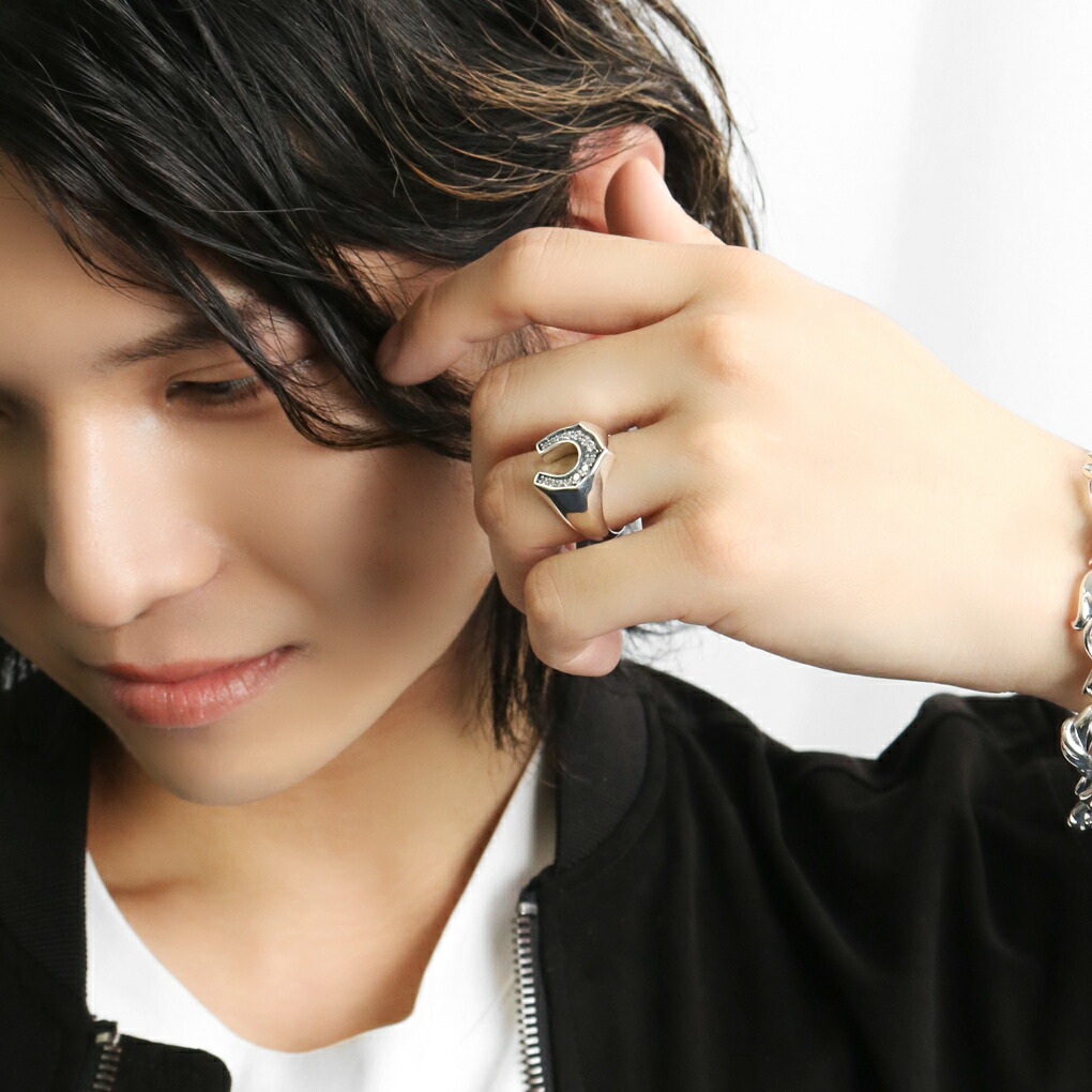 馬蹄 ジルコニア リング 指輪 11〜19号 メンズリング シルバー 925