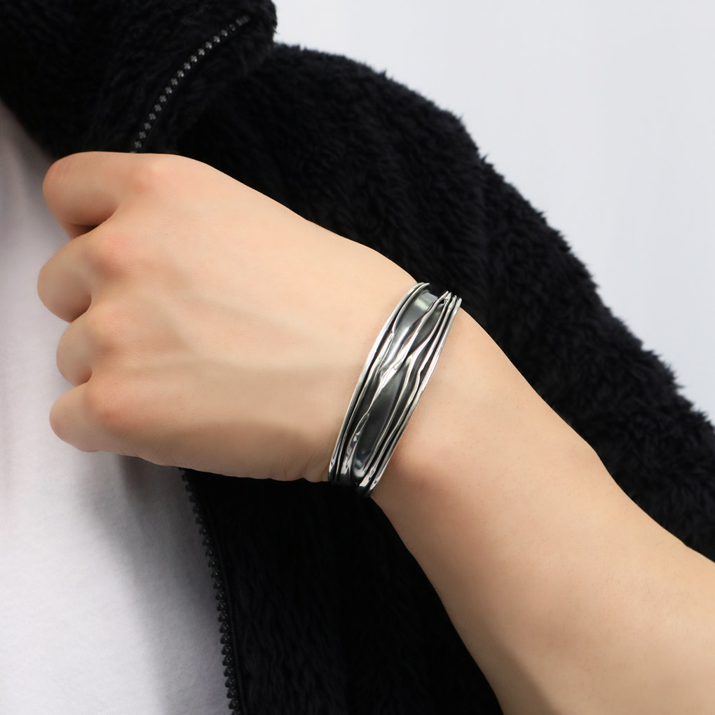 ヴィンテージ パターン シルバー バングル ブレスレット シルバー925