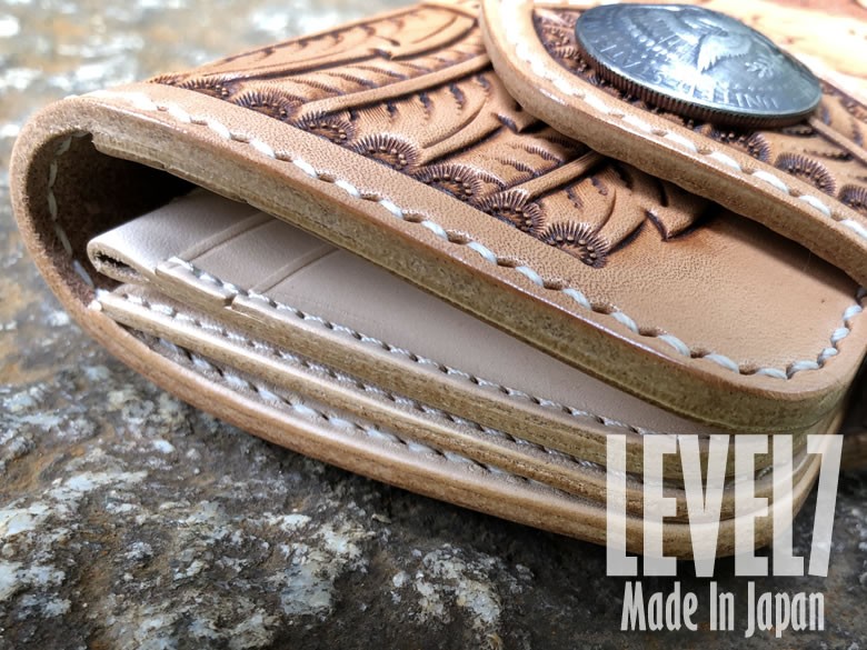 長財布 ロングウォレット SKULL/スカル カービング 手縫い イタリアン