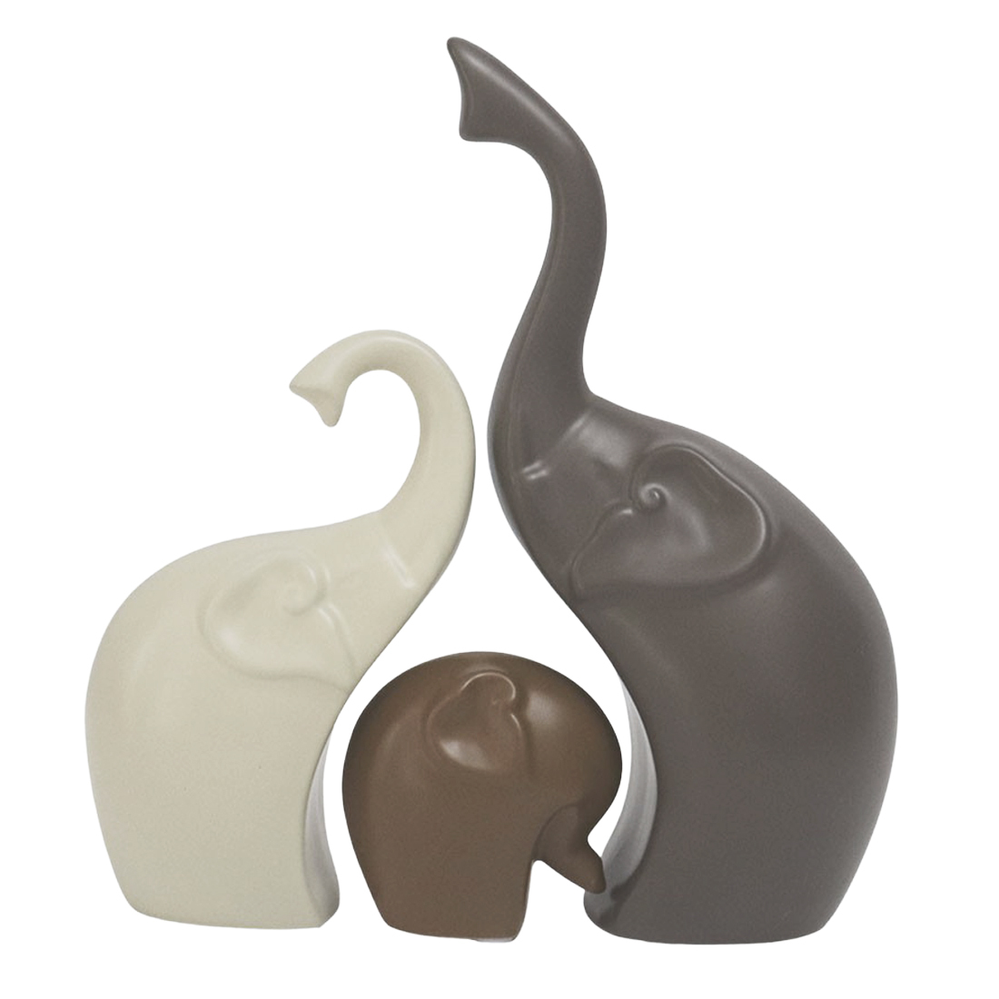 3点セット 家族の絆 アニマル アート オブジェ 韓国 北欧 陶器 親子