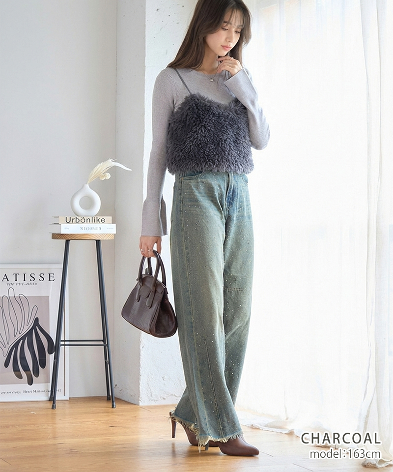 フェイクファービスチェ レディース 秋冬 トップス キャミソール