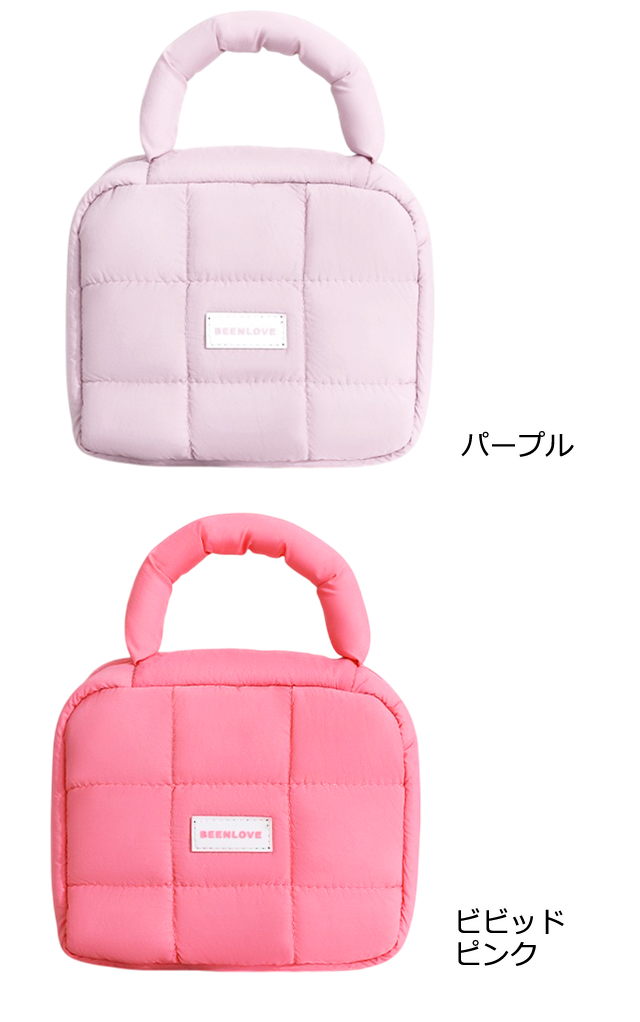 ポーチ ハンドル付き コスメポーチ 大容量 化粧ポーチ キルティング