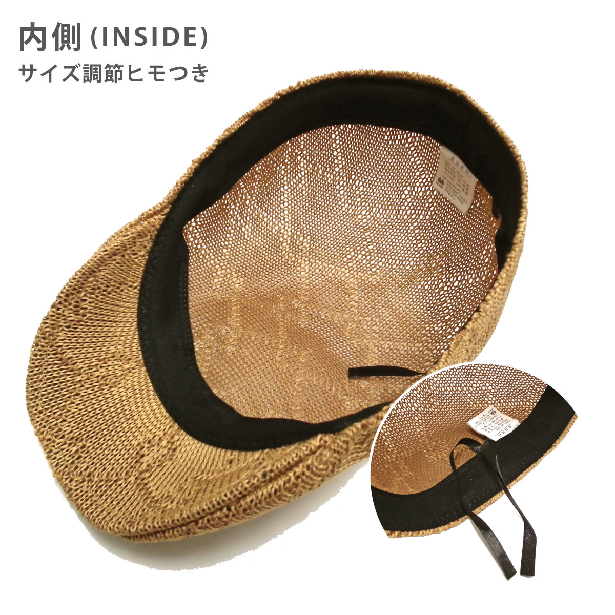 ハンチング帽 メンズ 帽子 透かし編み 56-58cm 通気性抜群 軽くて