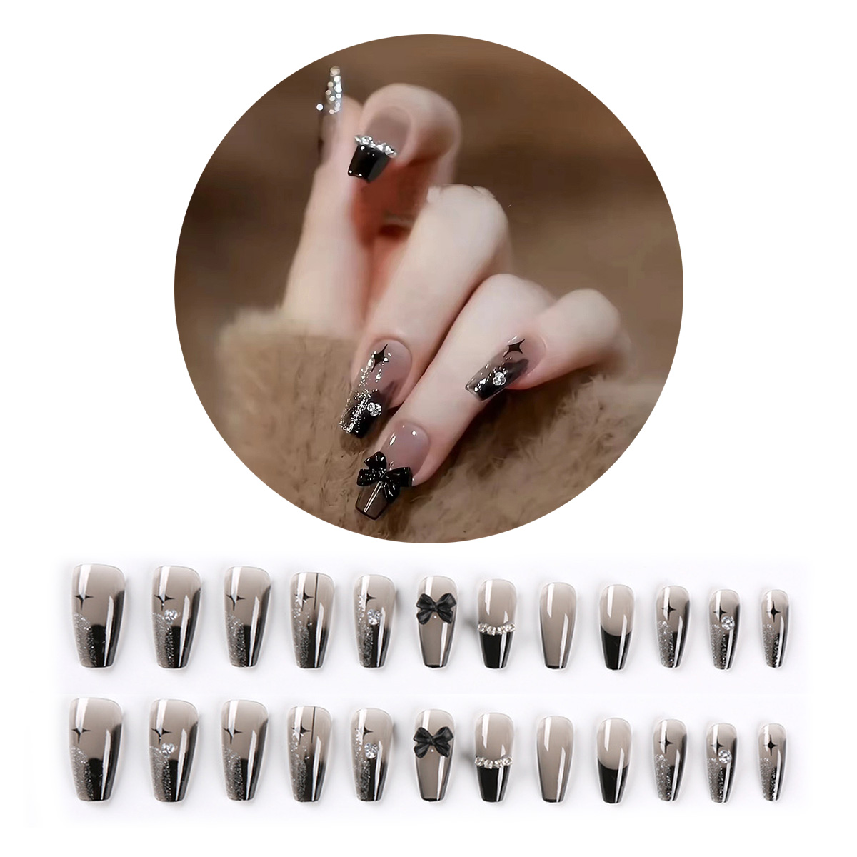 ネイルチップ 24枚セット 選べる セルフ パーツ ショート ロング