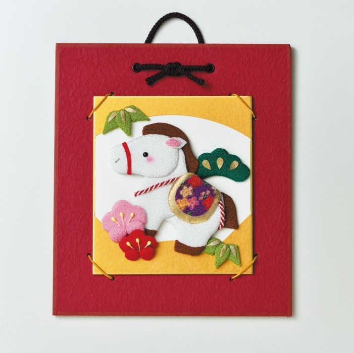 干支 キット 押絵豆色紙 招福午 LH-195 ちりめん細工 押絵 取寄せ商品