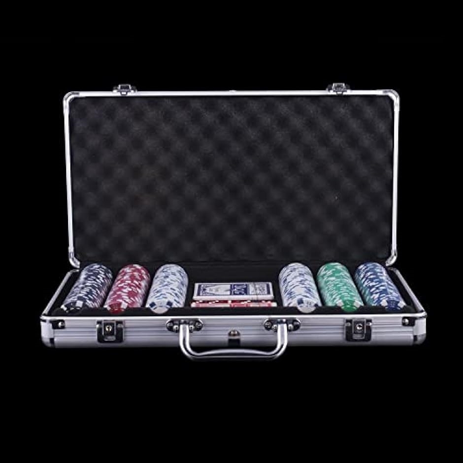 本格仕様 チップ300枚 トランプカード2組 ダイス5点 アルミケース付属