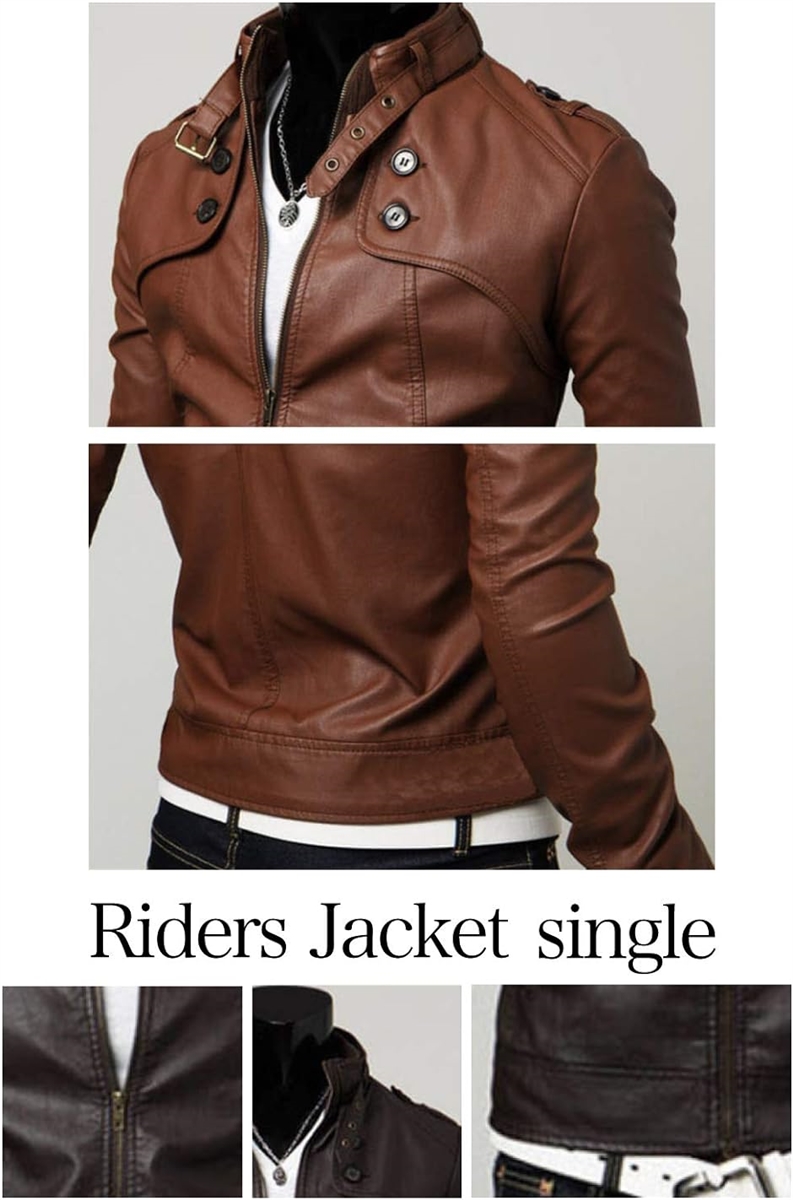 ライダース ジャケット シングル ビンテージ レザー メンズ 服 XXL