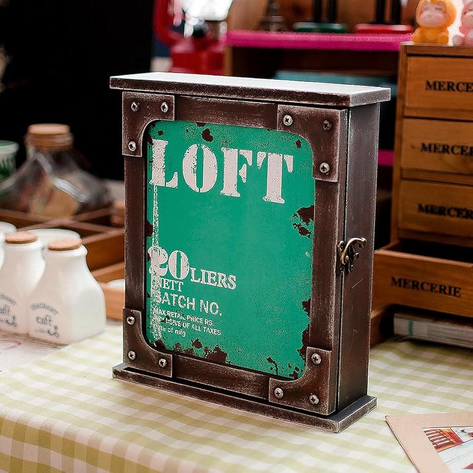 ビンテージ 木製 キーボックス アンティーク 壁掛け 鍵 インテリア