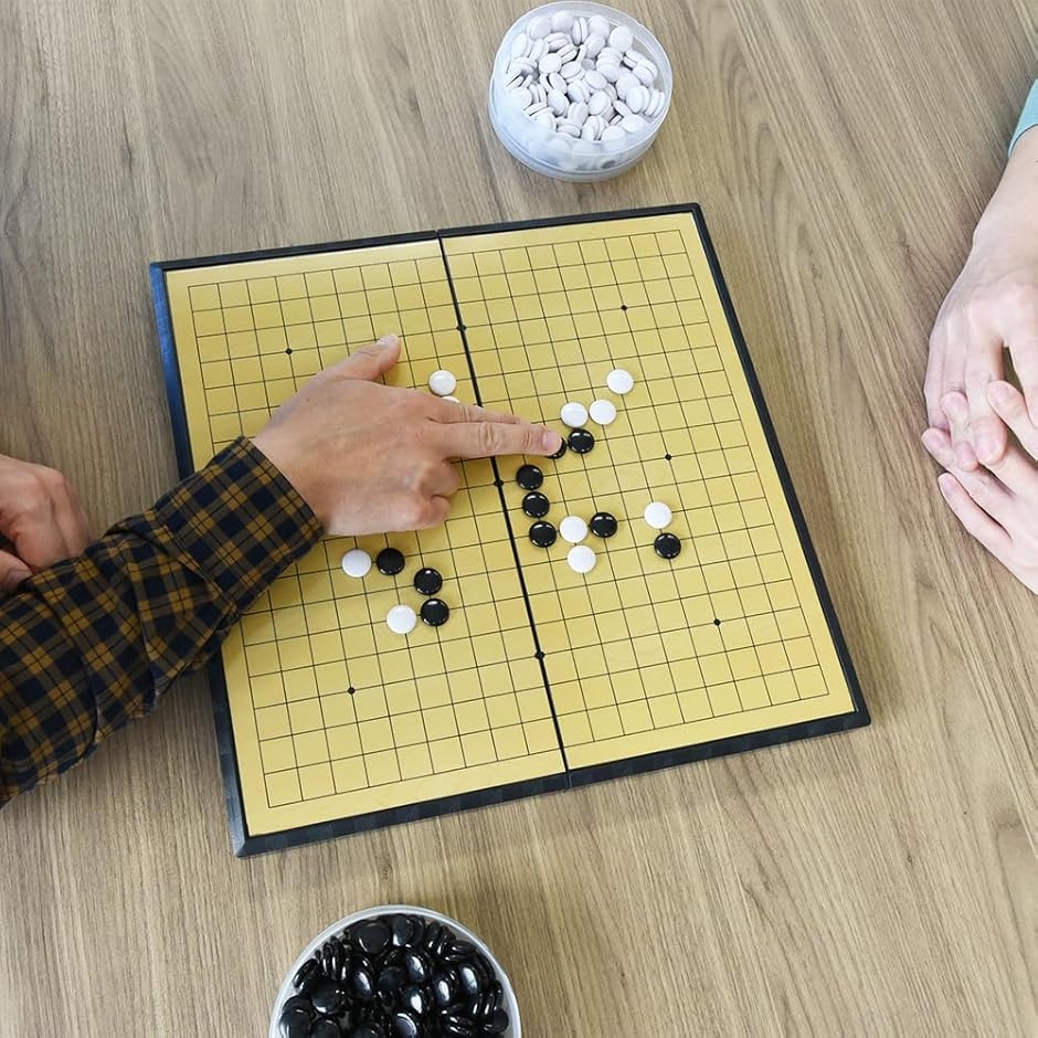 囲碁 ポータブル マグネット式 正式囲碁盤 19路 初心者用 日本語説明書