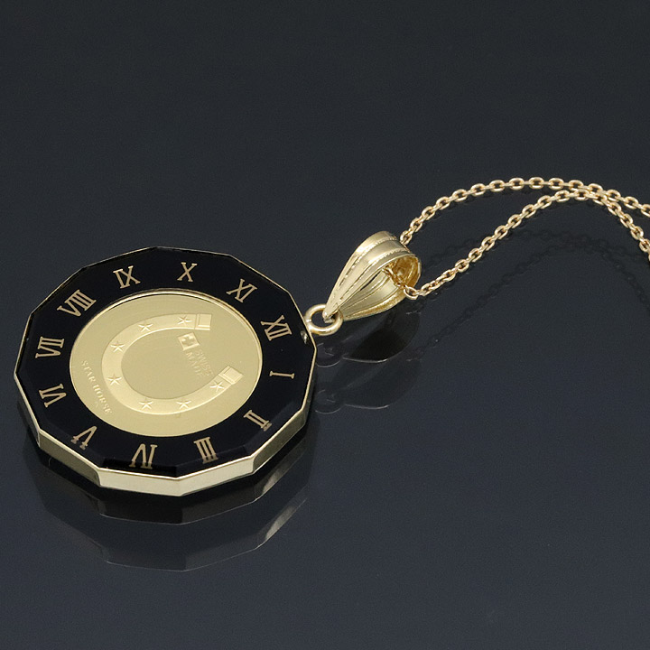 24金 コイン ネックレス ペンダント ホース K24 純金 1/25oz 馬 蹄鉄