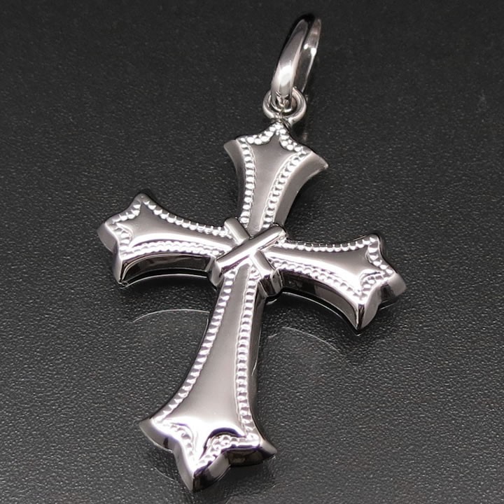 クロス（十字架） ペンダントトップ プラチナ850 PT850 中空構造