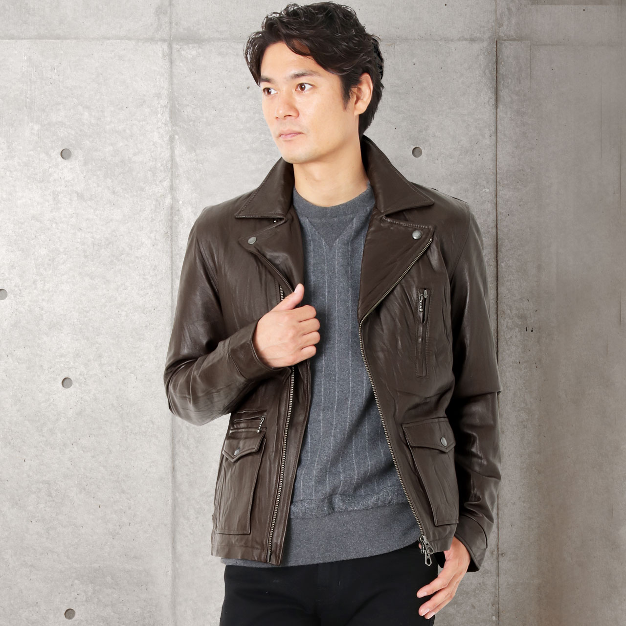 sankyo shokai（三京商会） [28h限定10%off]ラムレザー ライダース